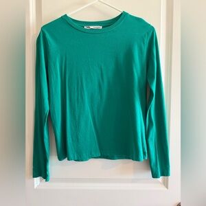Zara Teal Long Sleeve Shirt